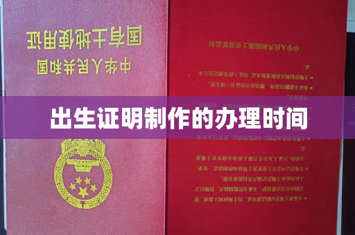 旌阳出生证明制作的办理时间